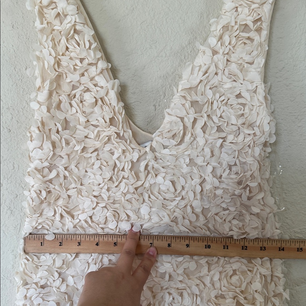 HOUSE OF CB CARENA CREME PLUNGE FLORAL‎ APPLIQUÉ MAXI DRESS size S NWOT - Picture 11 of 12